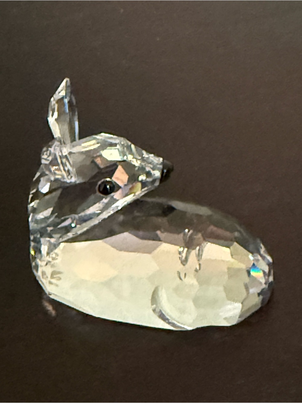 Swarovski Clear Crystal Fawn Figurine with Blue Reflections